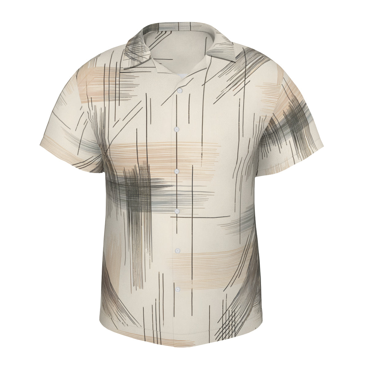 Minimalistic Abstract Short Sleeves Men's Shirt