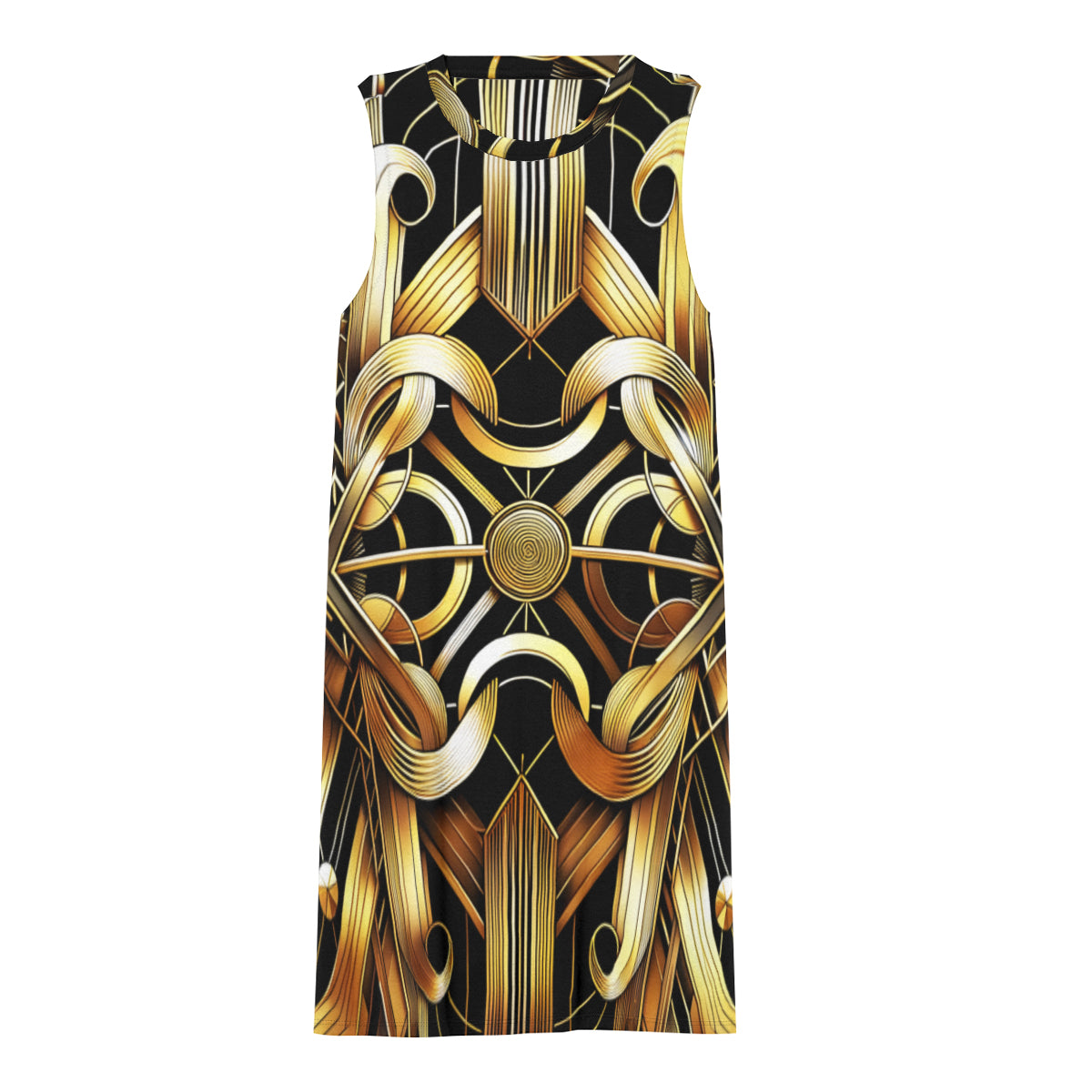 Golden Elegance Women's Casual Dress | Polyester