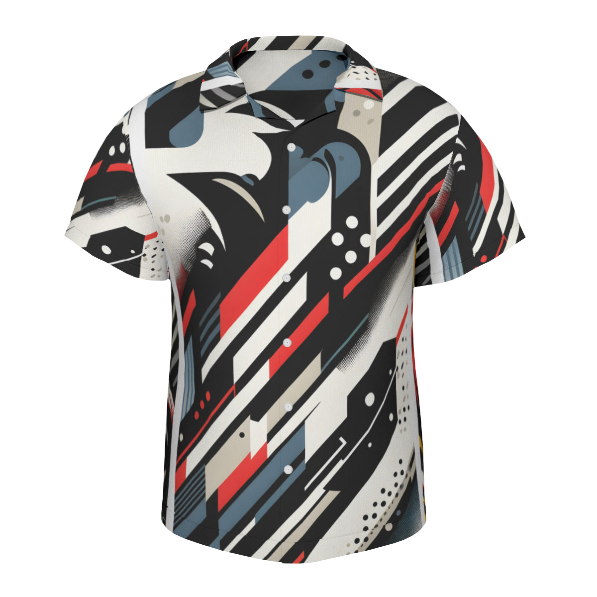Abstract Short Sleeves Men's Shirt