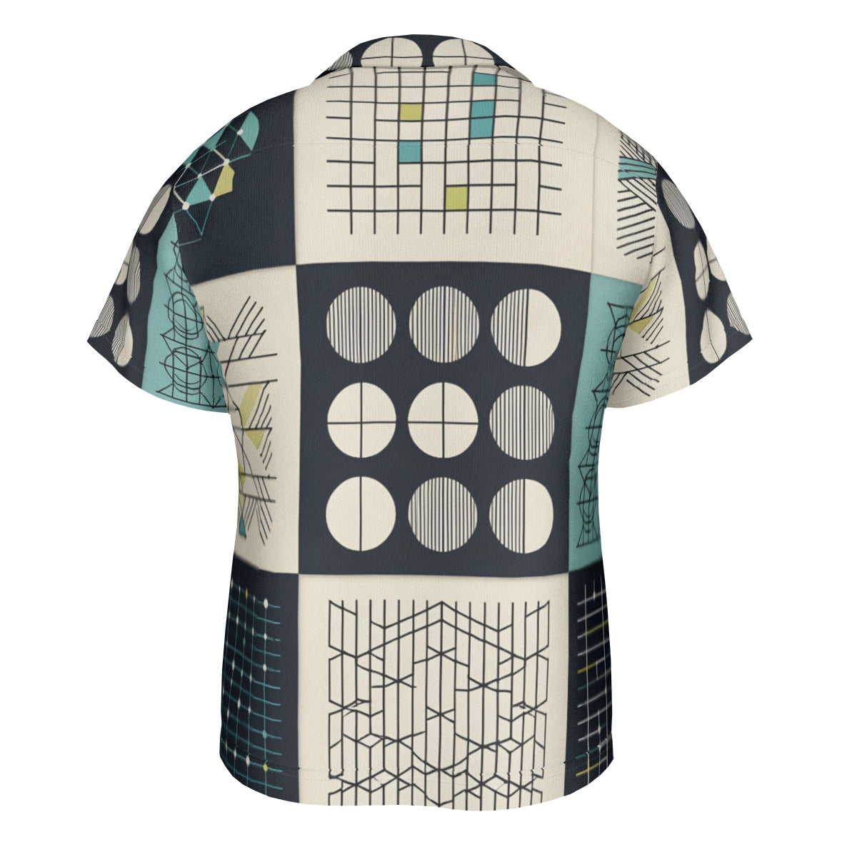 Minimalistic Geometric Short Sleeves Men's Shirt