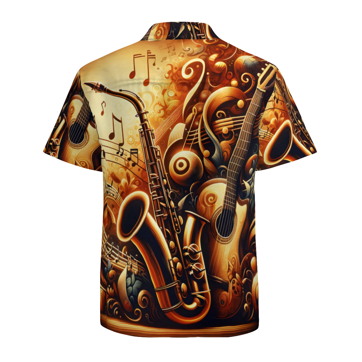 Jazz Saxophone Short Sleeves Men's Shirt