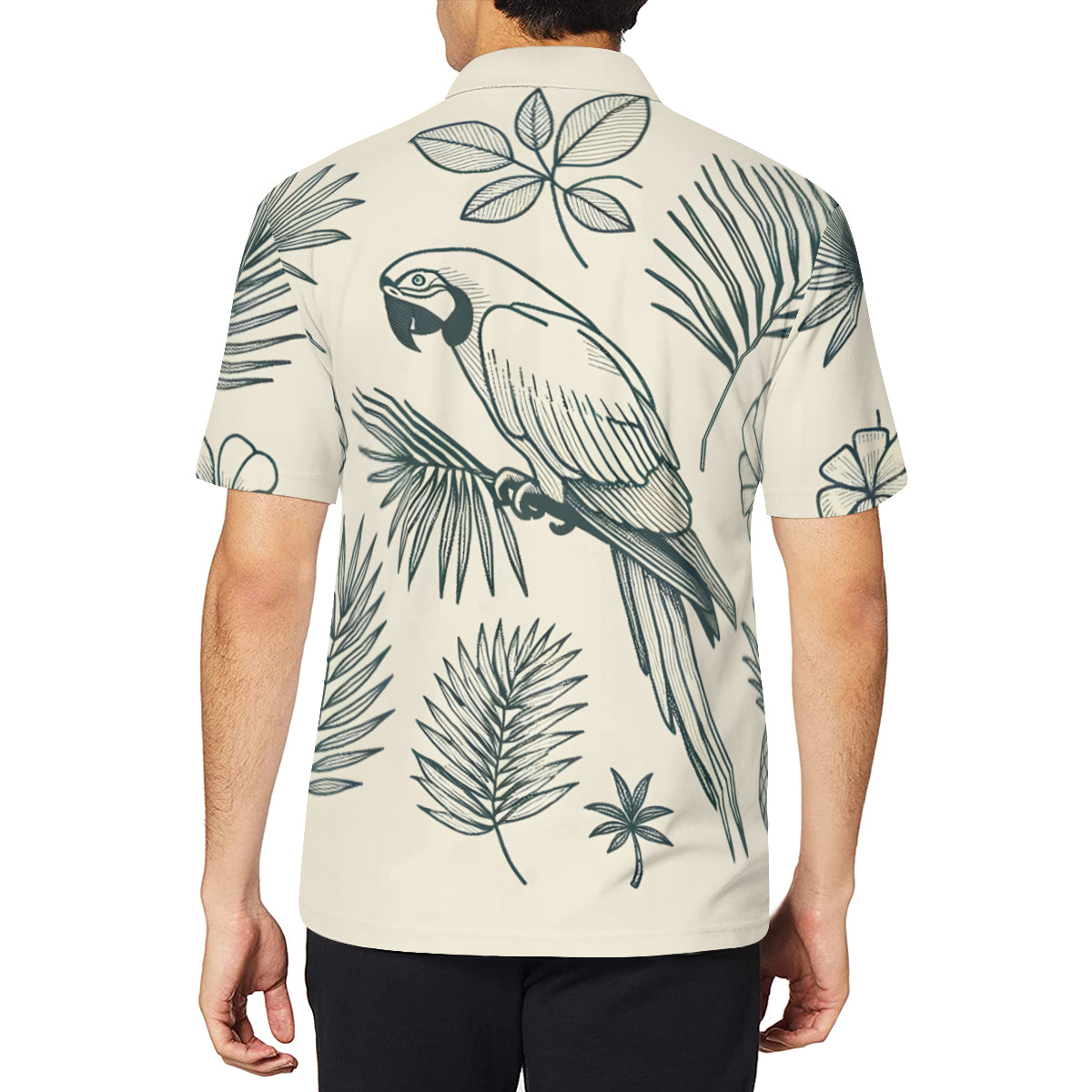 Minimalistic Parrot Men's Premium European Size POLO Shirt | 95% Polyester+5% Spandex