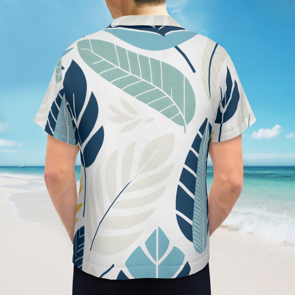 Tropical Leaf Short Sleeves Men's Shirt