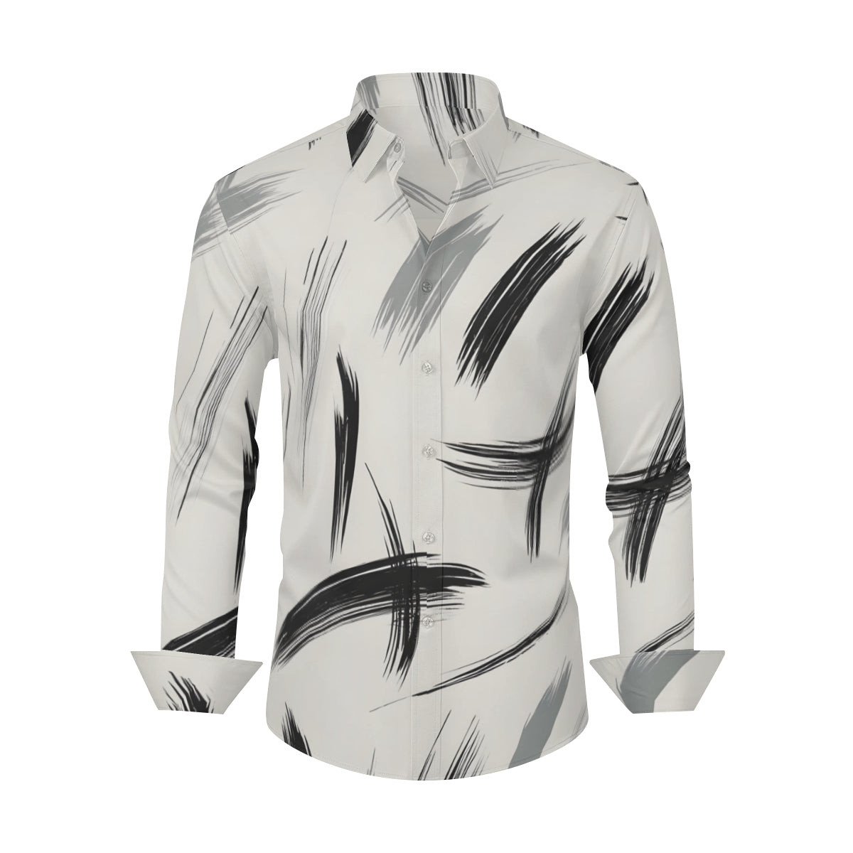Minimalistic Paint Brush Long Sleeves Men's Shirt