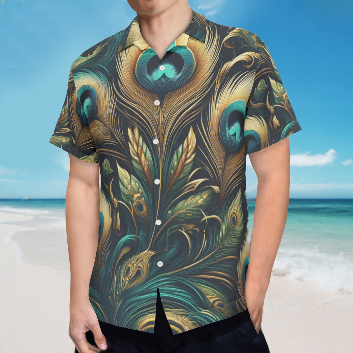 Peacock Short Sleeves Men's Shirt