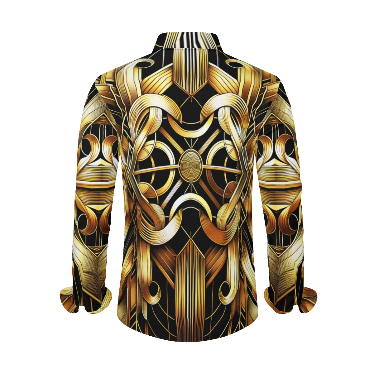 Abstract Elegance Men's Classic Long-Sleeved Shirt | Polyester