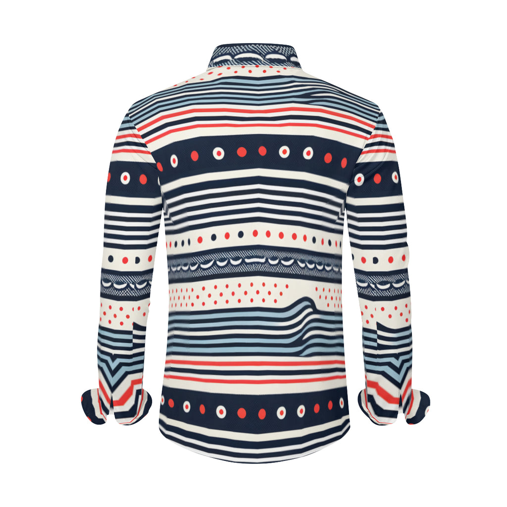 Stripes Design Long Sleeves Men's Shirt