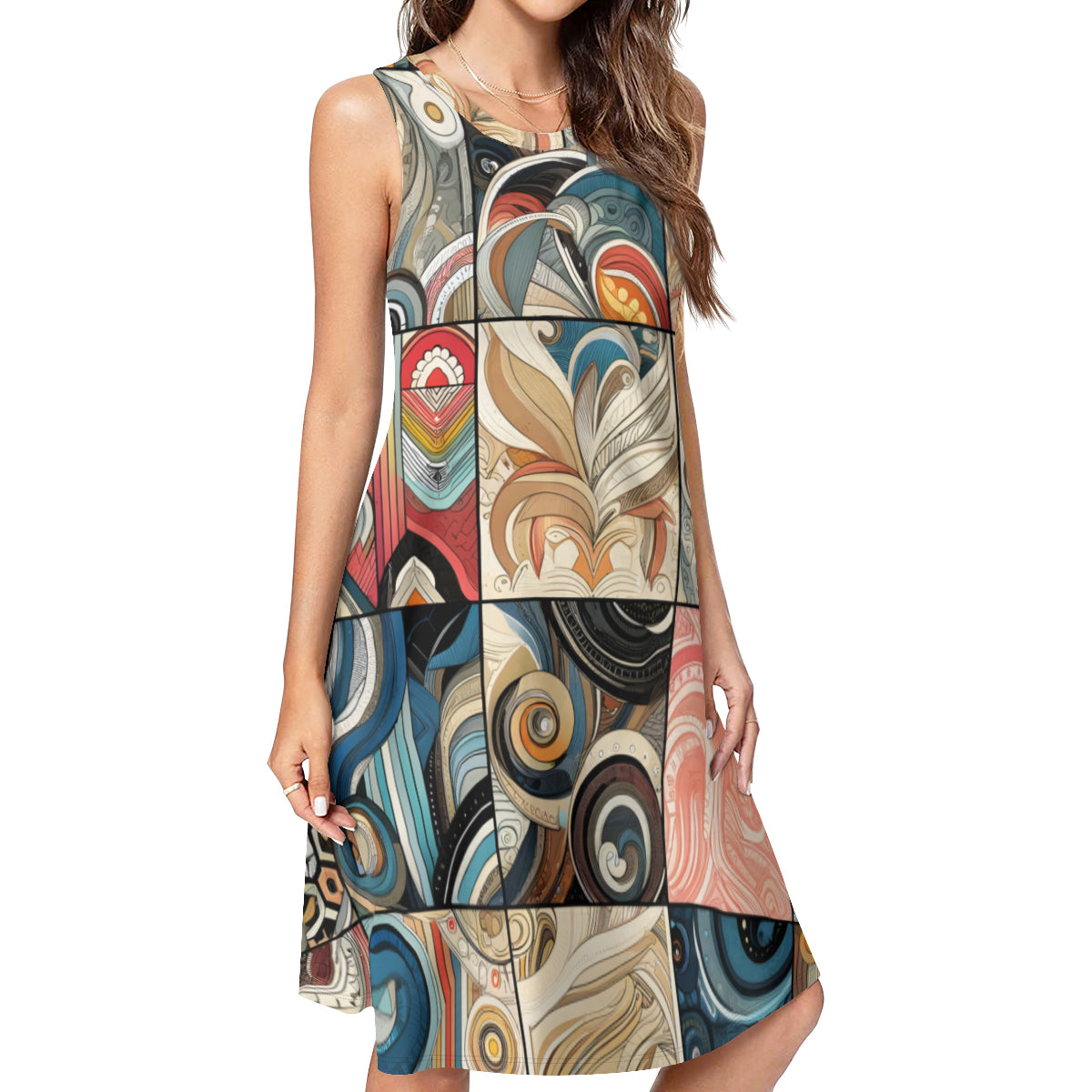 Abstract Women's Casual Dress | Polyester