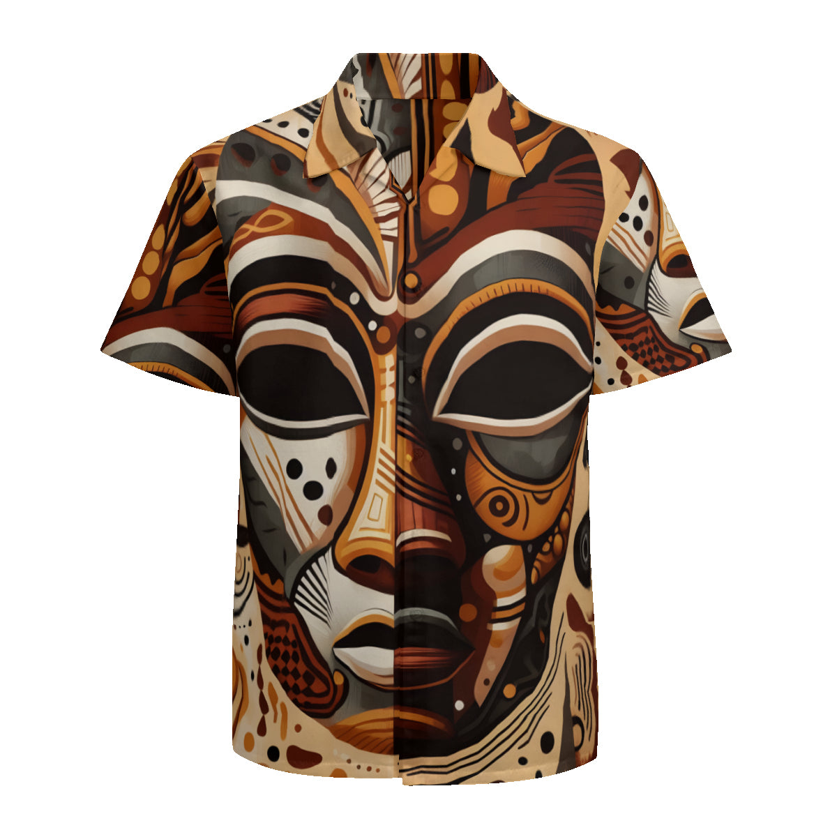 African Mask Short Sleeves Men's Shirt