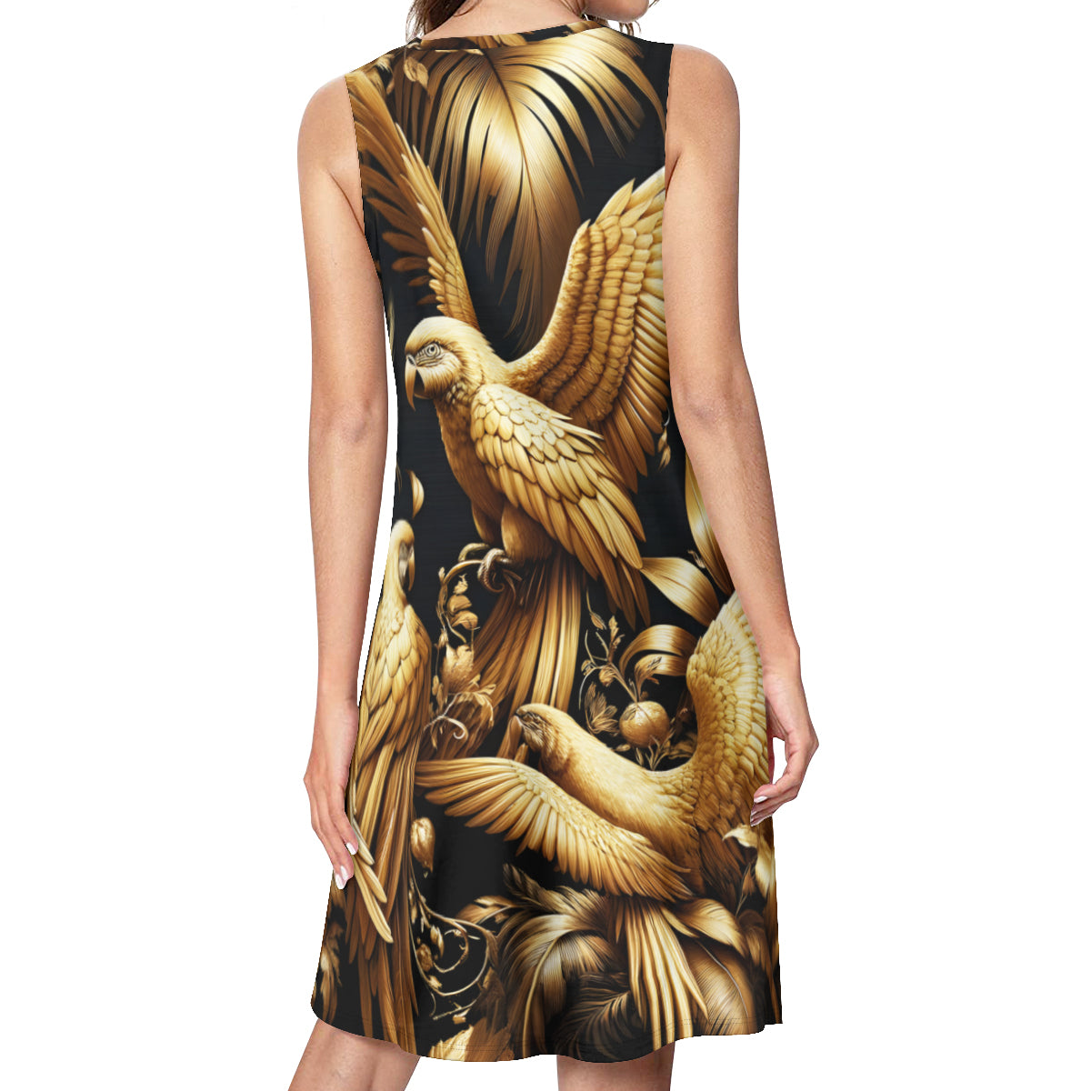 Golden Feathers Women's Casual Dress | Polyester