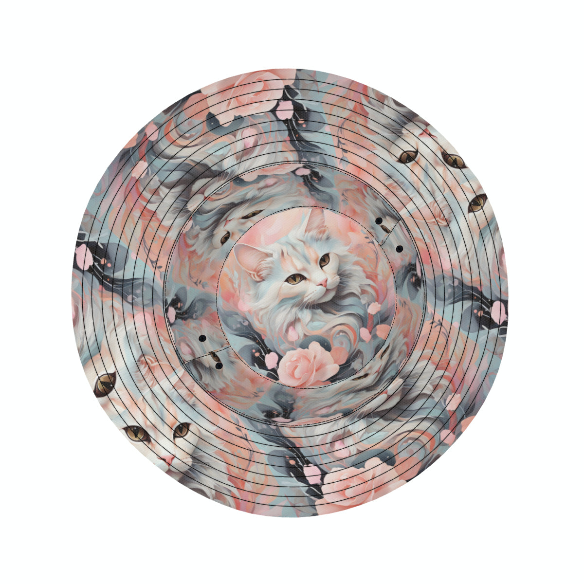 Cute Cat Double-Sided Unisex Polyester Bucket Hat