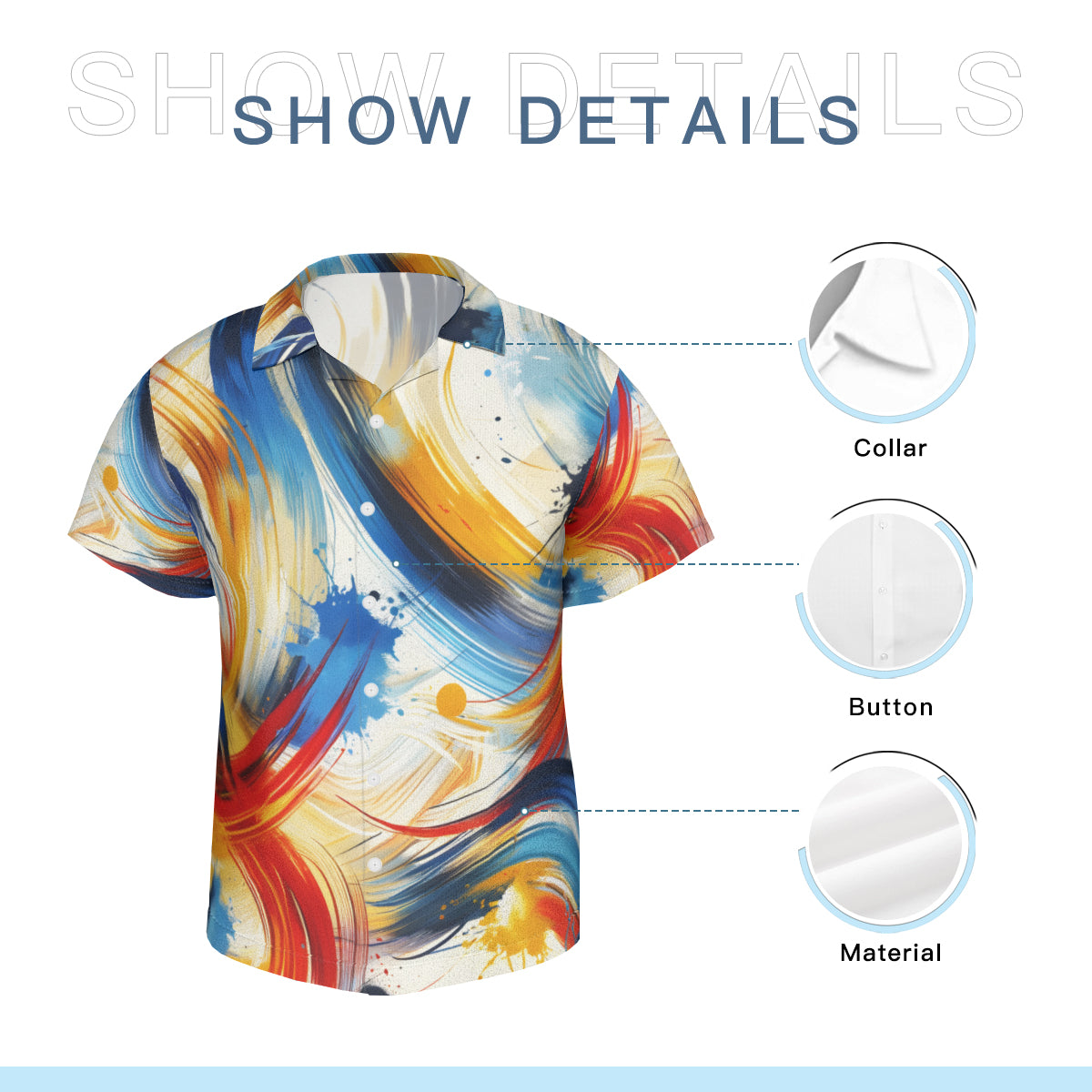 Brush Strokes Short Sleeves Men's Shirt
