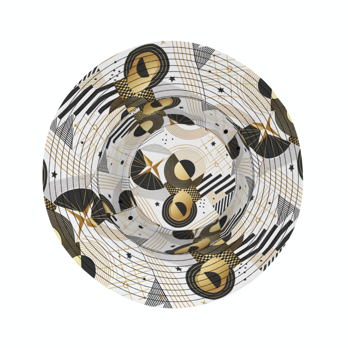 Abstract White Gold Double-Sided Unisex Polyester Bucket Hat