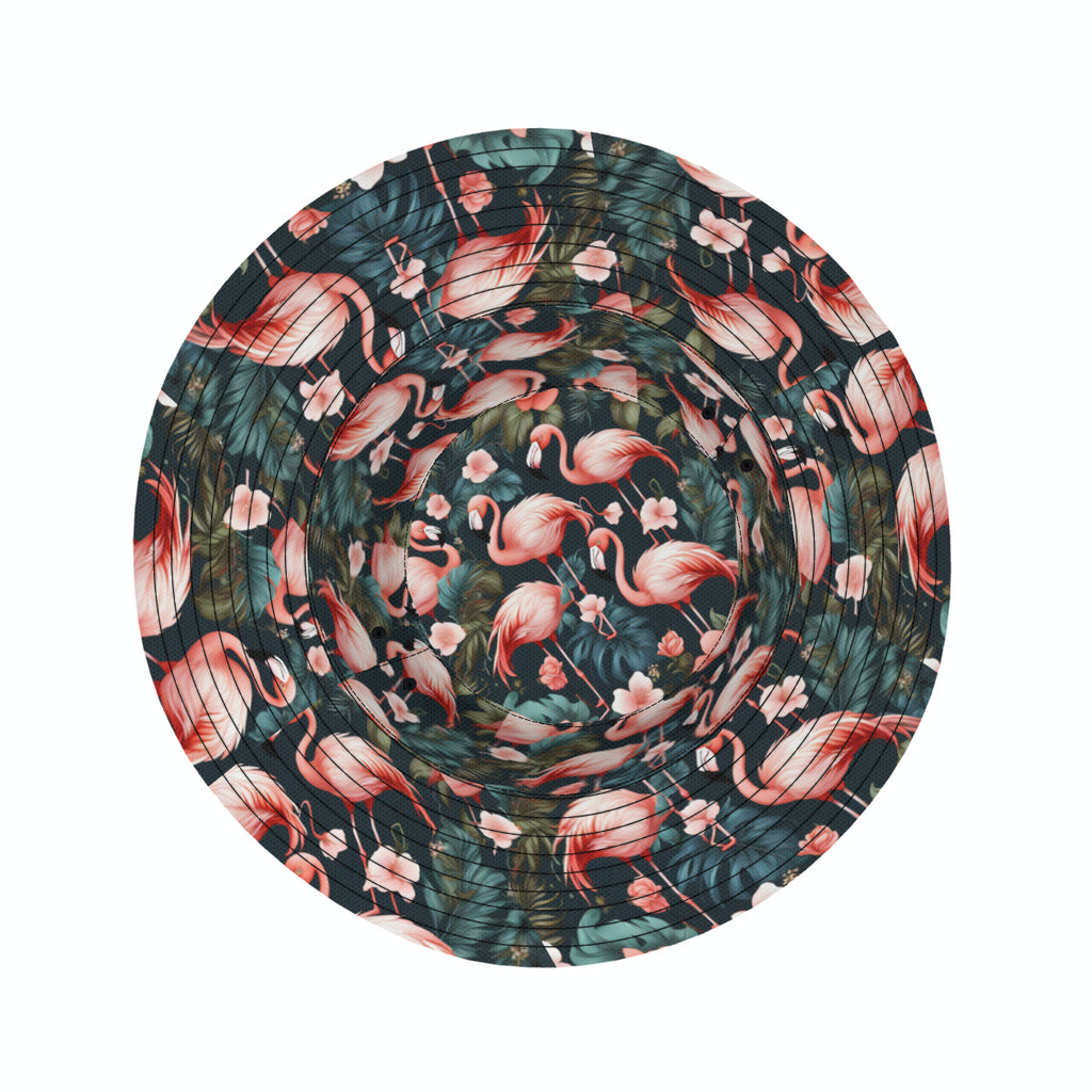 Flamingo Double-Sided Unisex Polyester Bucket Hat