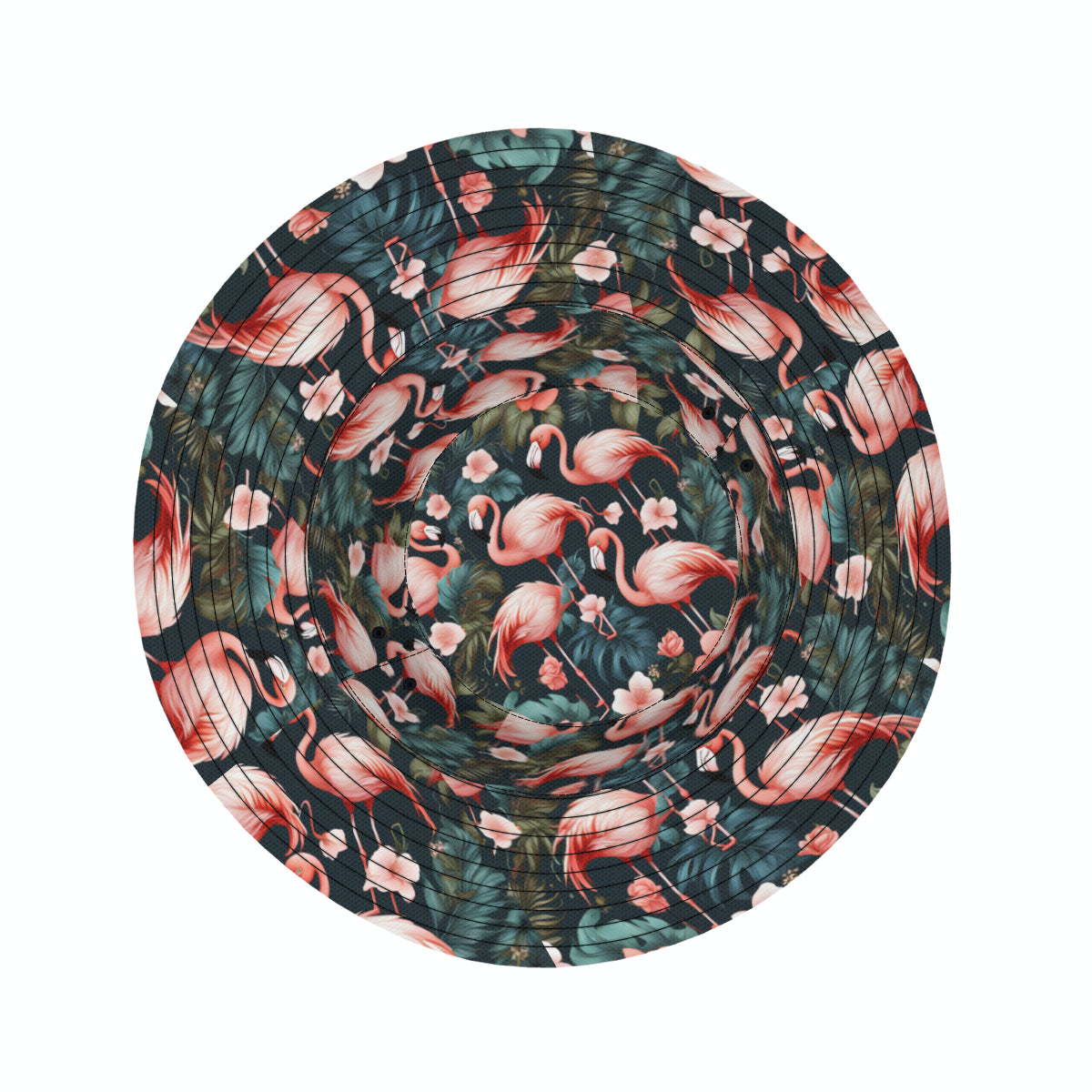 Flamingo Double-Sided Unisex Polyester Bucket Hat