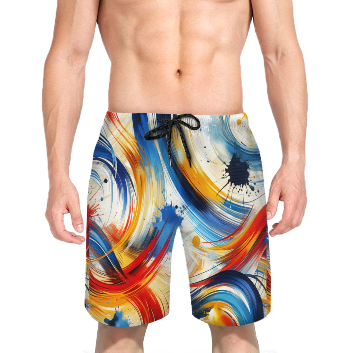 Abstract Men's Beach Shorts (Not Mesh Lined) | Polyester
