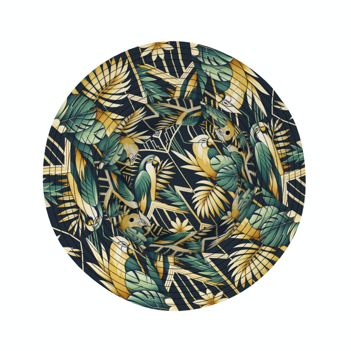 Tropical Parrots Double-Sided Unisex Polyester Bucket Hat