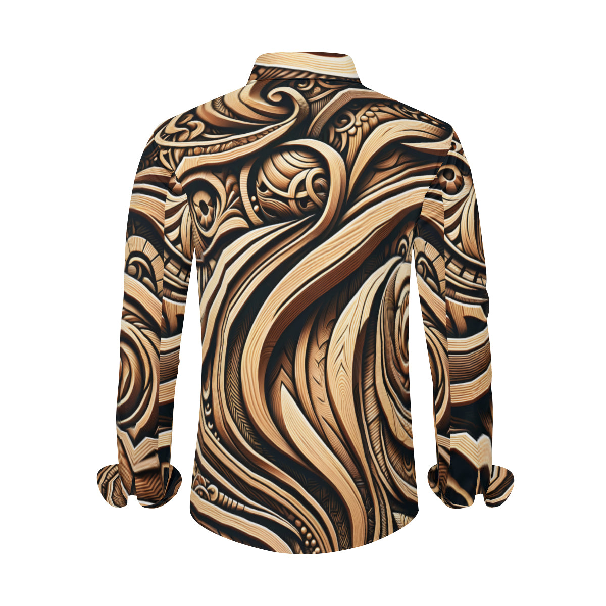 Carving Design Men's Classic Long-Sleeved Shirt | Polyester