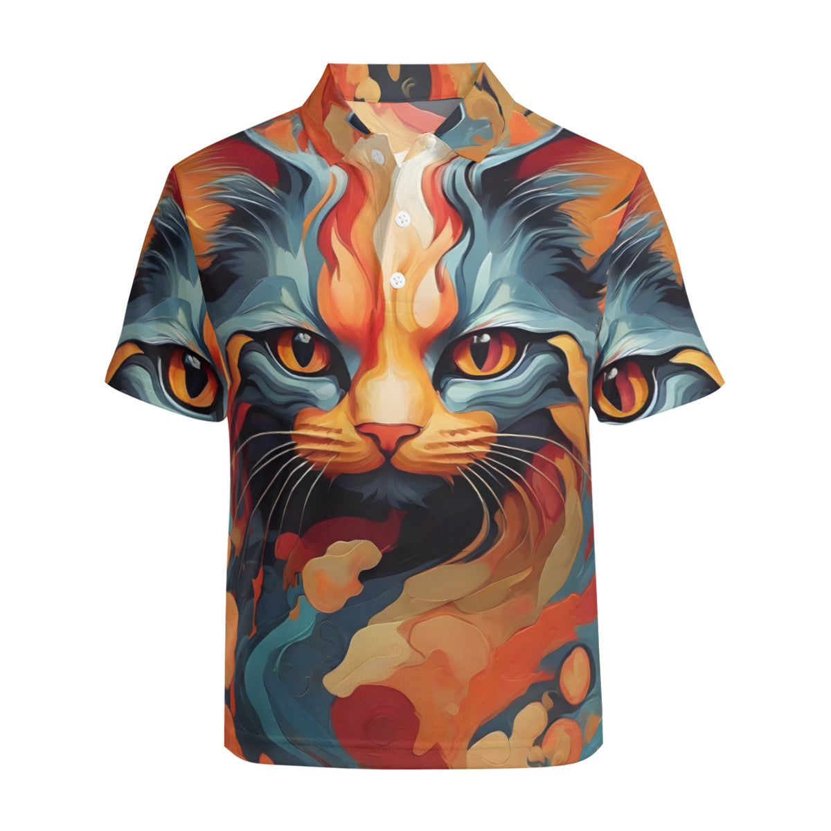 Cat Men's Premium European Size POLO Shirt | 95% Polyester+5% Spandex