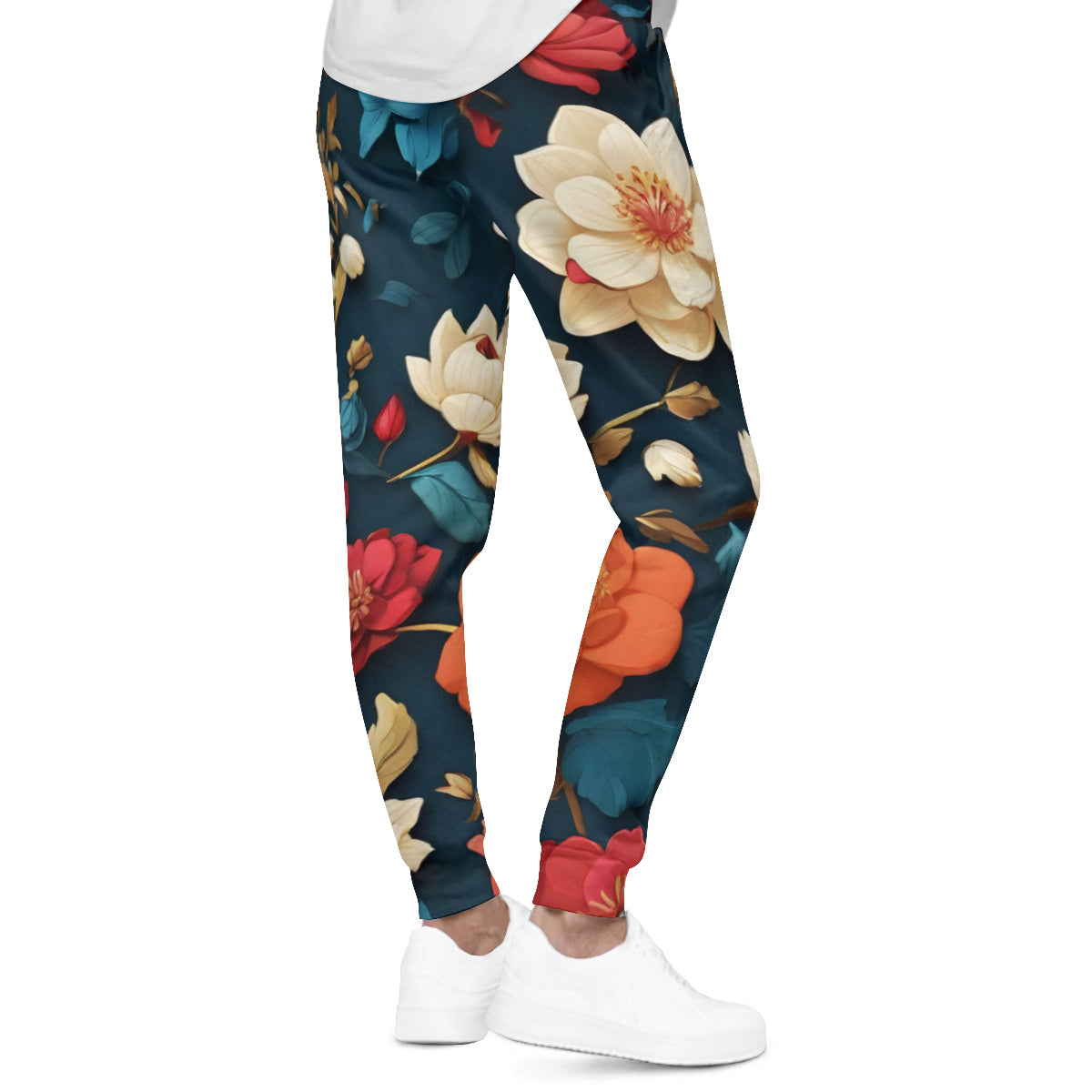 Floral Men's Adult Hoodie Set (Double-Layer Hood) | Health Fabric