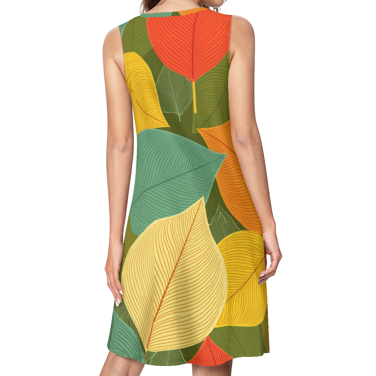 Autumn Floral Women's Casual Dress | Polyester