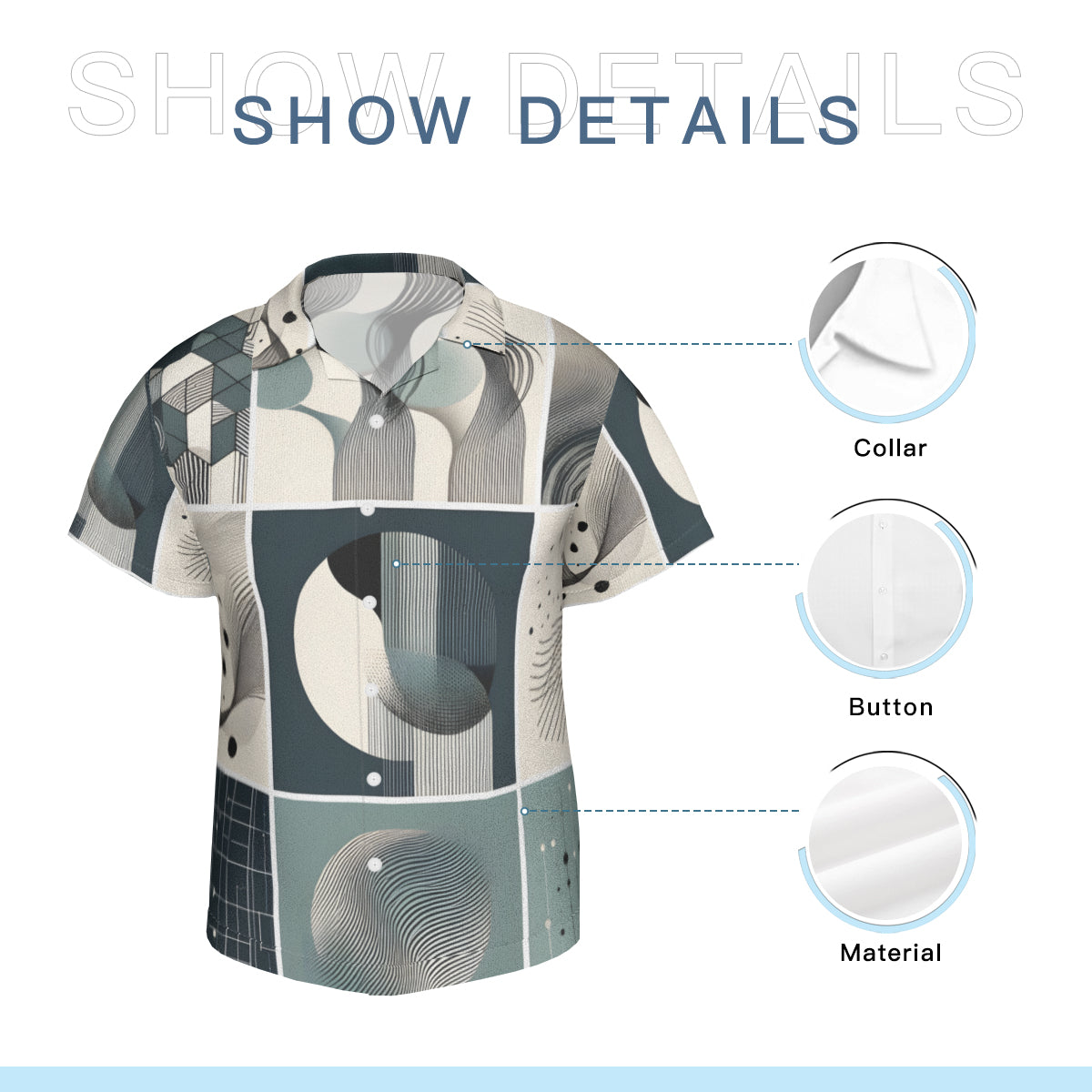 Abstract Shapes Short Sleeves Men's Shirt