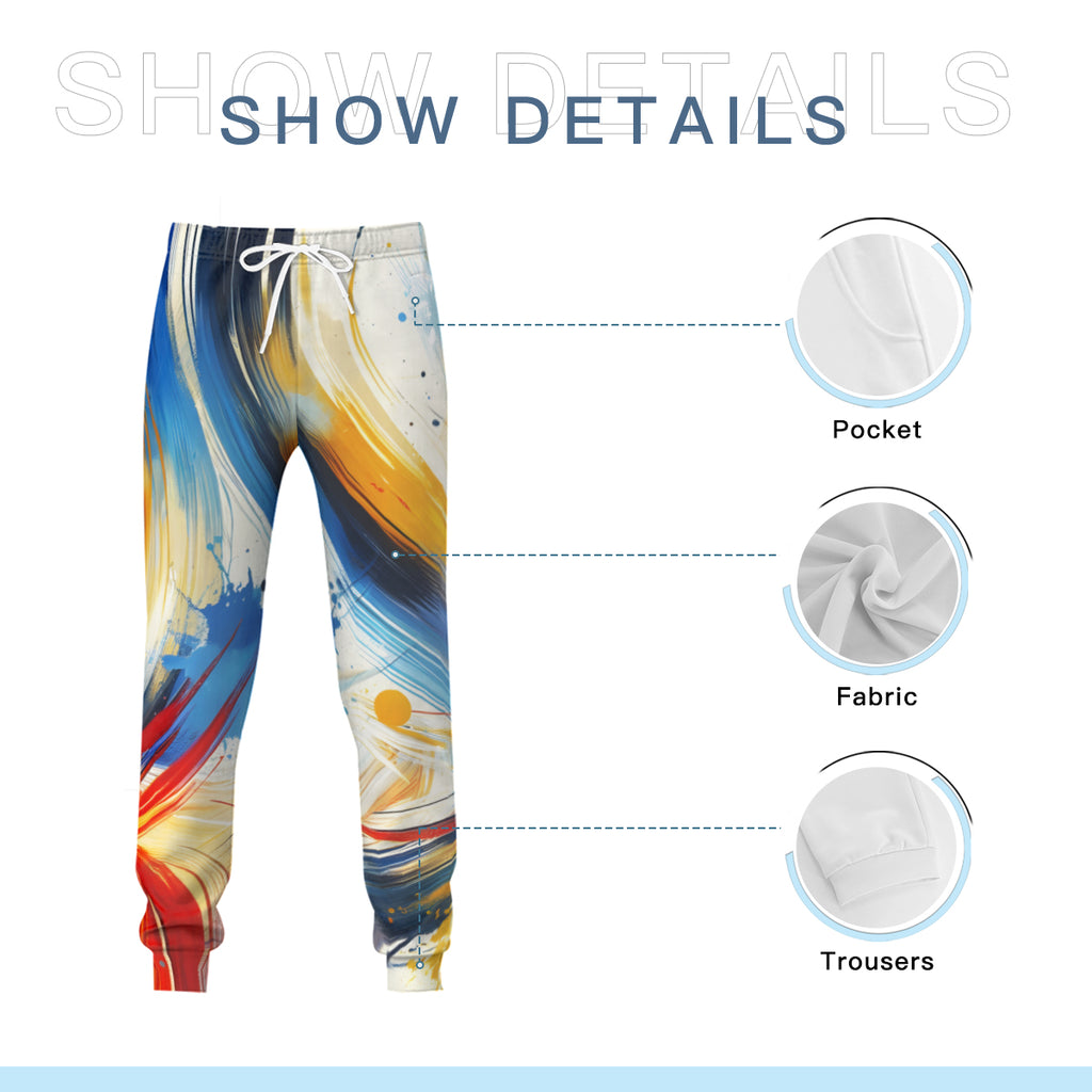 Brush Strokes Men's Adult Hoodie Set (Double-Layer Hood) | Health Fabric