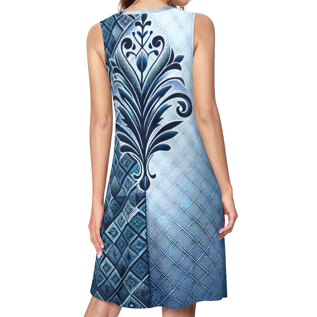 Blue Women's Casual Dress | Polyester
