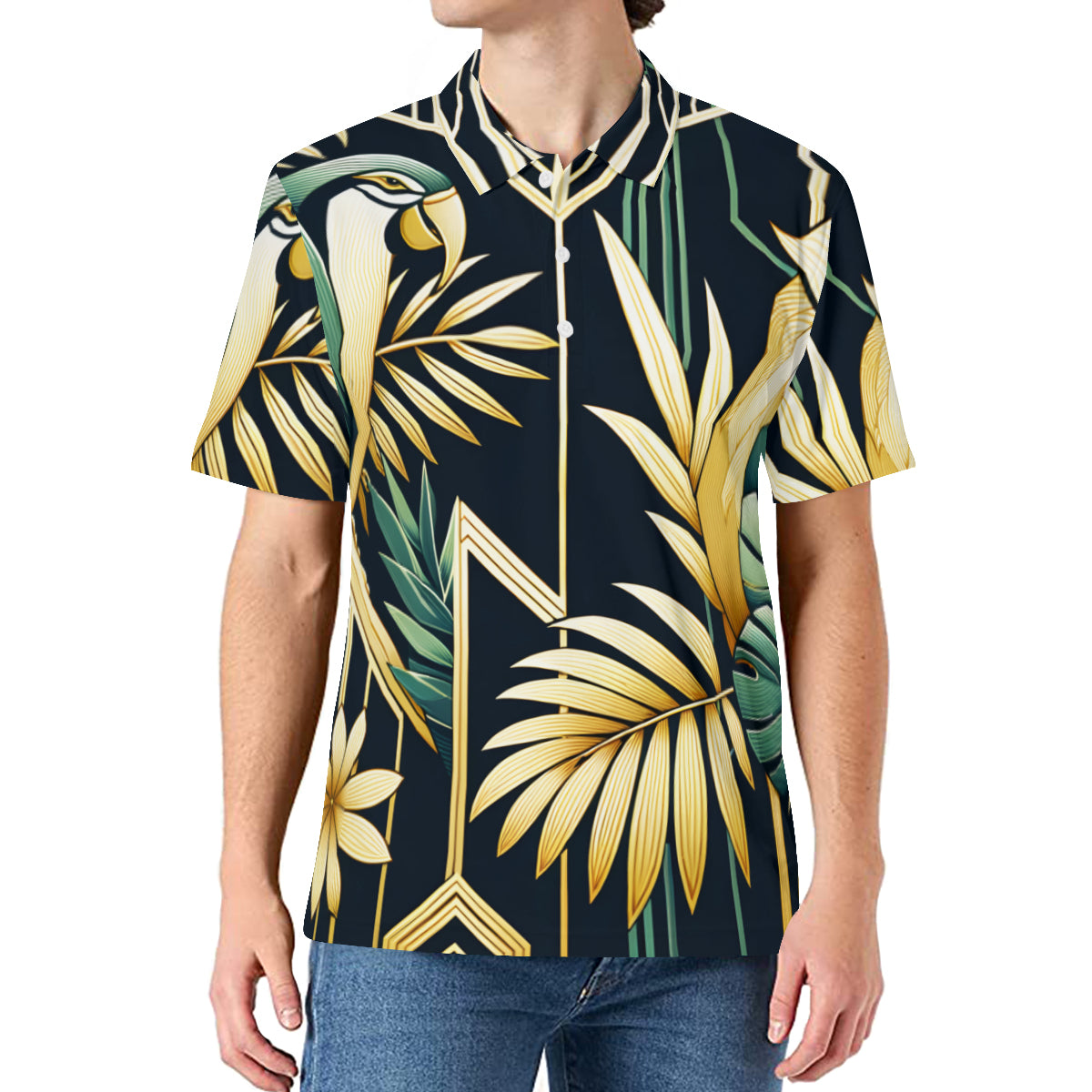 Tropical Men's Premium European Size POLO Shirt | 95% Polyester+5% Spandex