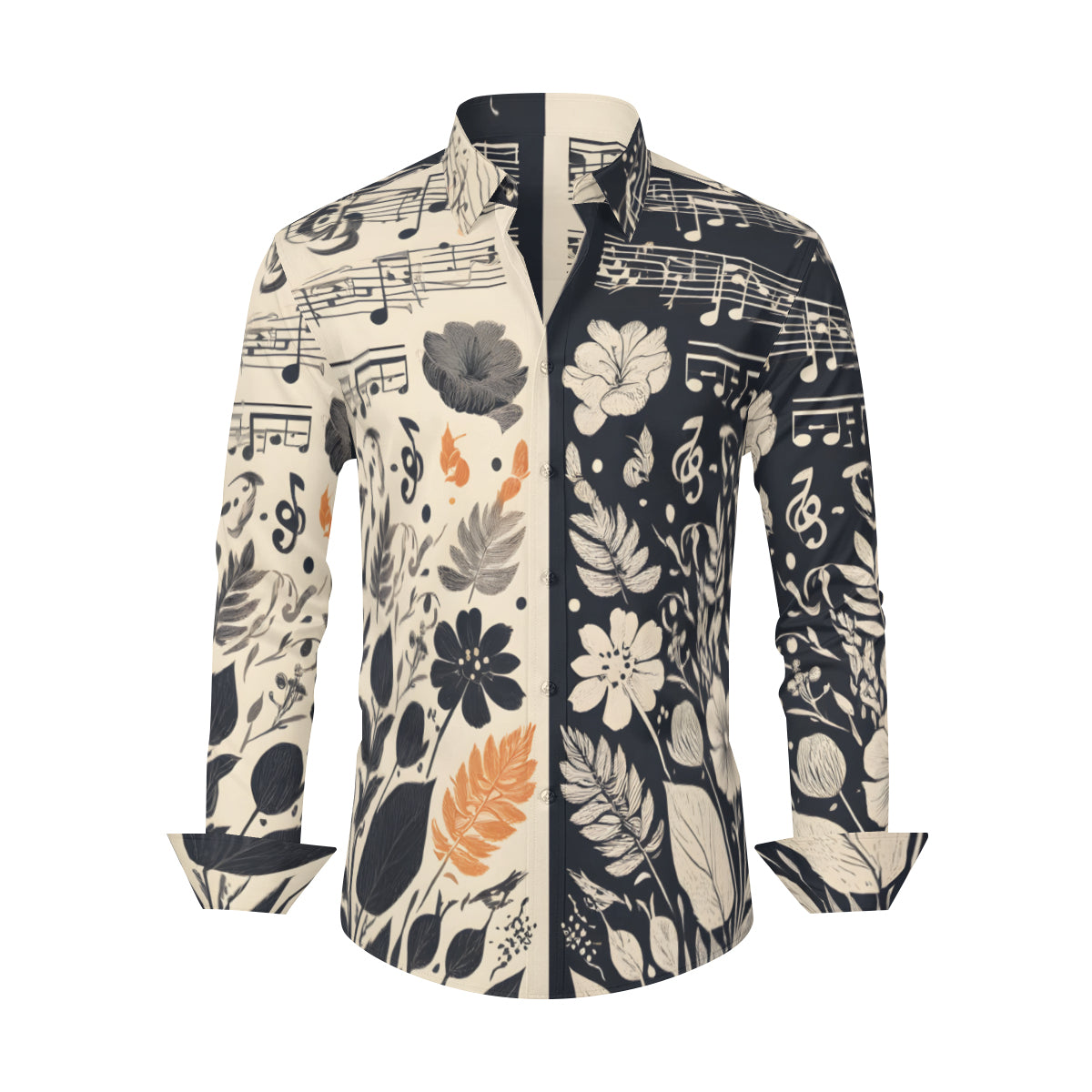 Musical Harmony Men's Classic Long-Sleeved Shirt | Polyester