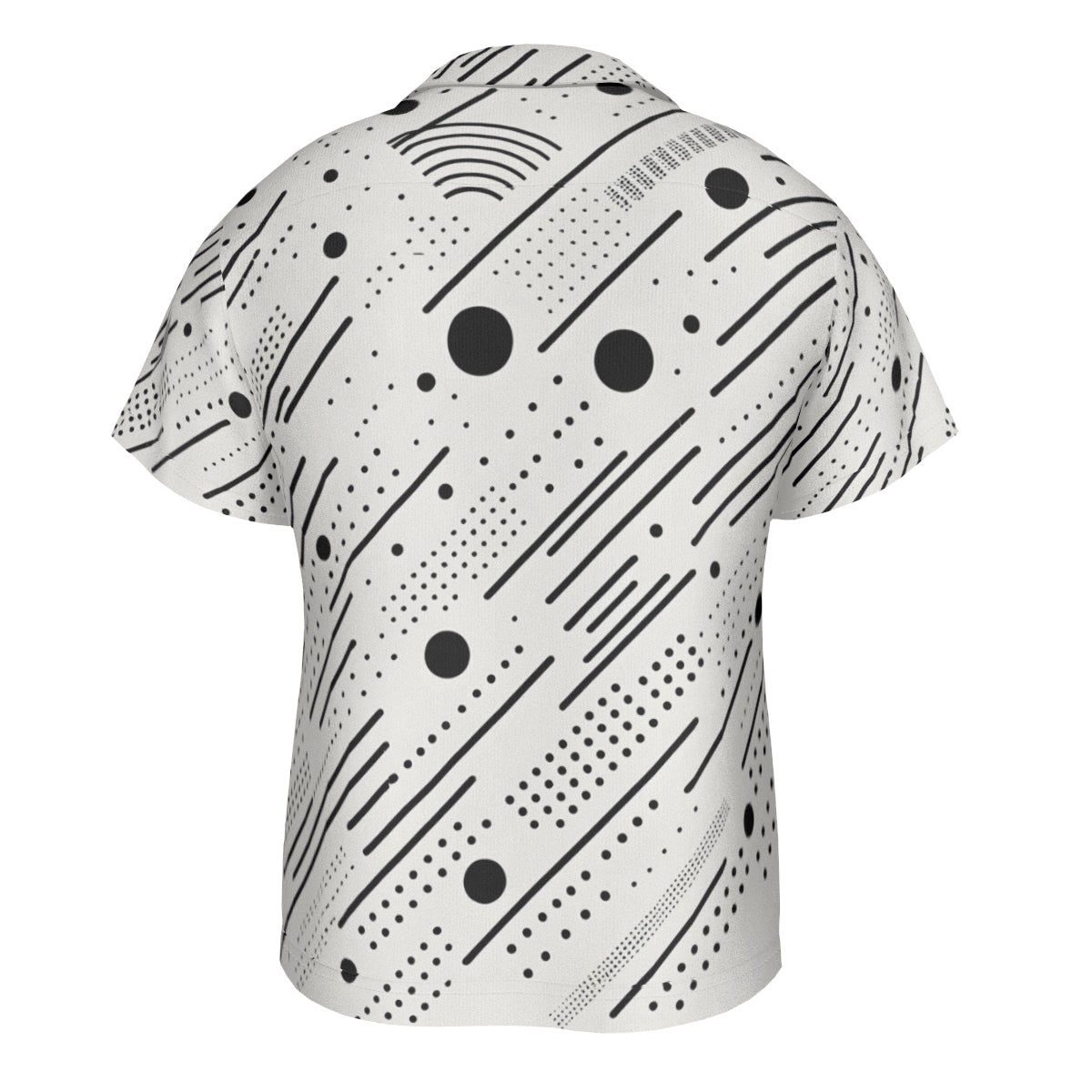 Minimalistic Black And White Short Sleeves Men's Shirt