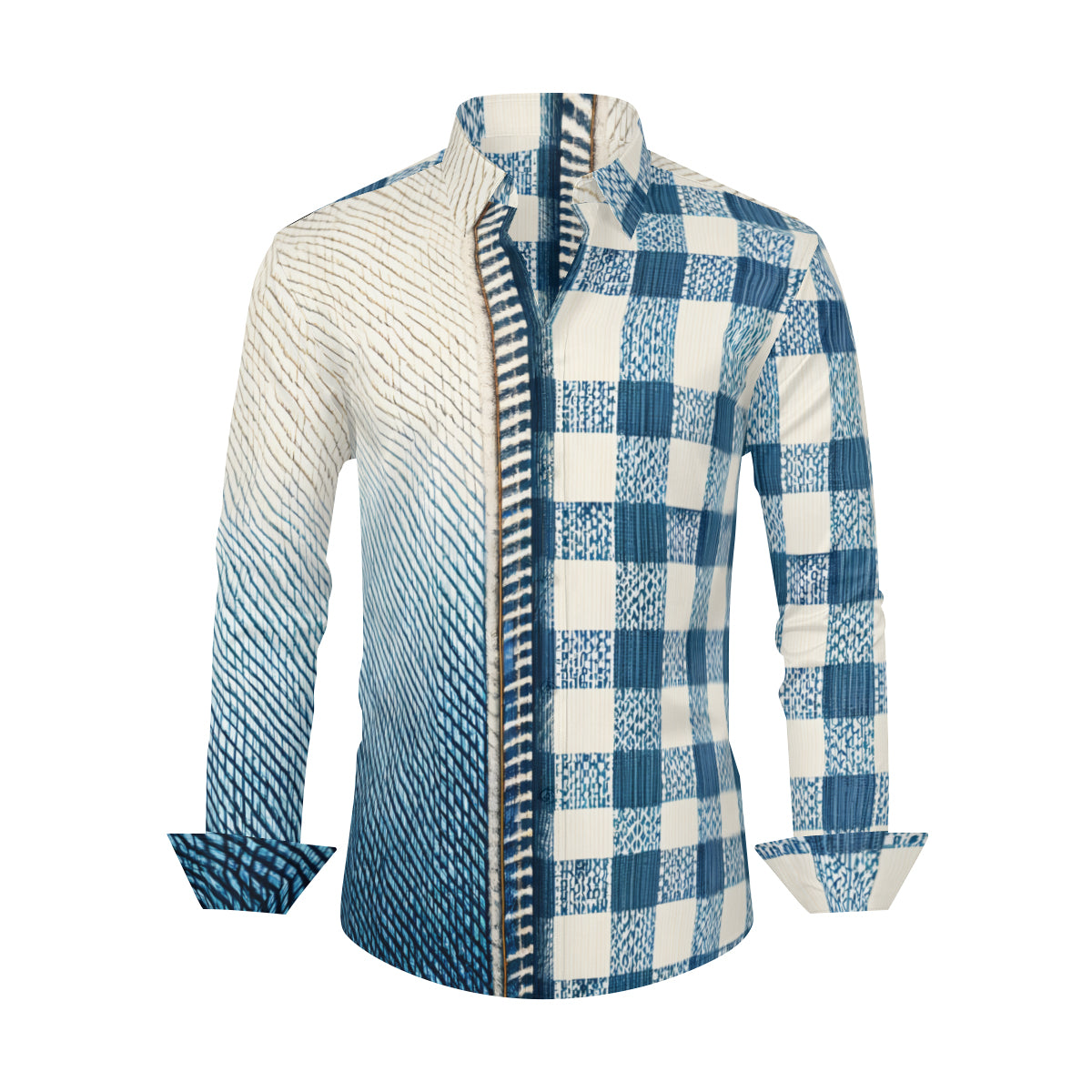 Denim Design Long Sleeves Men's Shirt