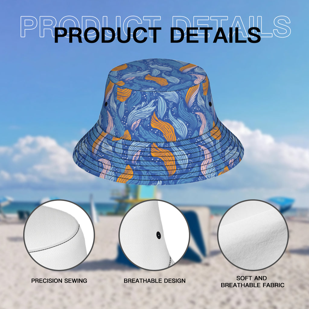 Abstract Denim Double-Sided Unisex Polyester Bucket Hat