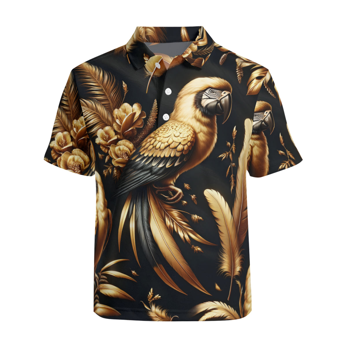 Golden Parrot Men's Premium European Size POLO Shirt | 95% Polyester+5% Spandex