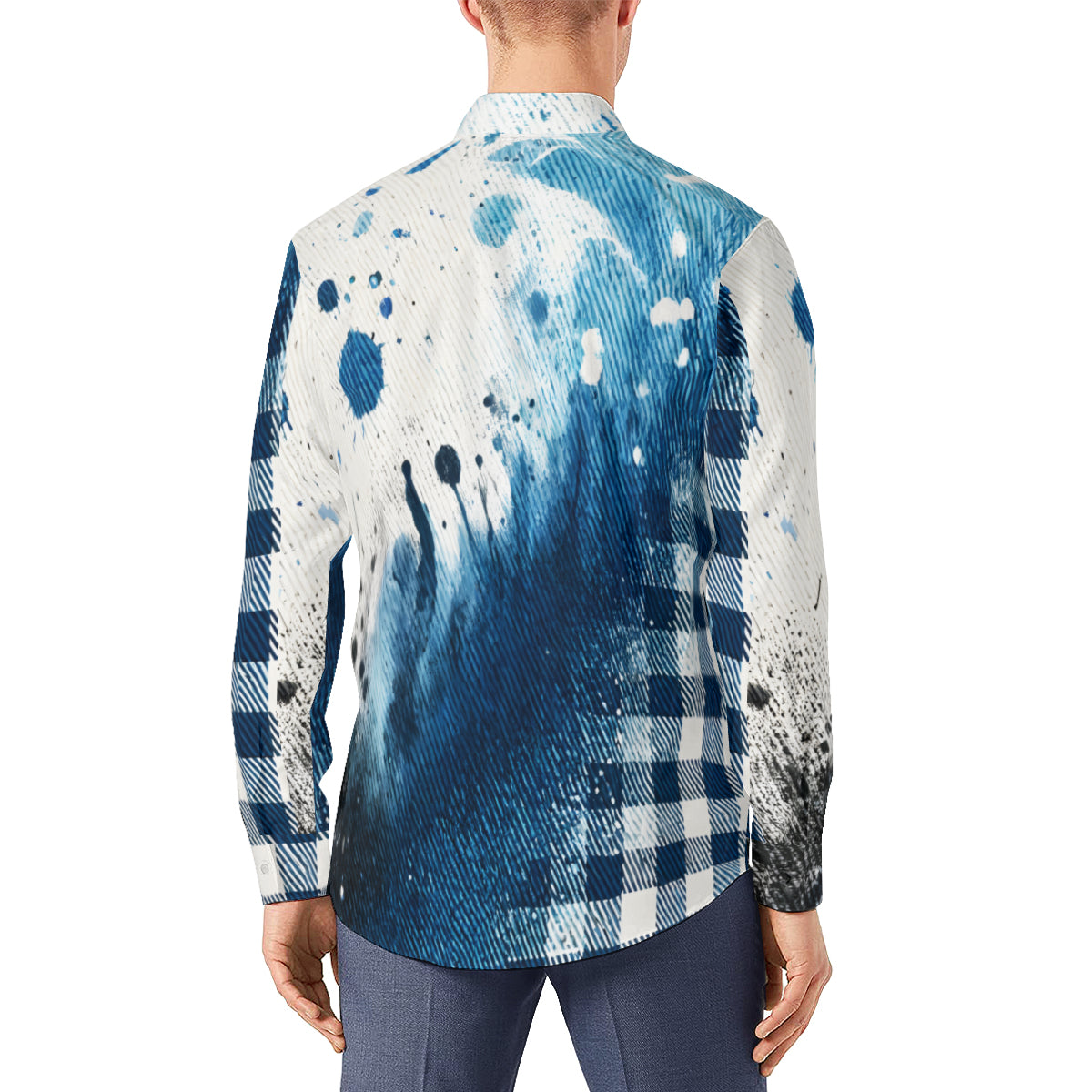 Denim Design Long Sleeves Men's Shirt