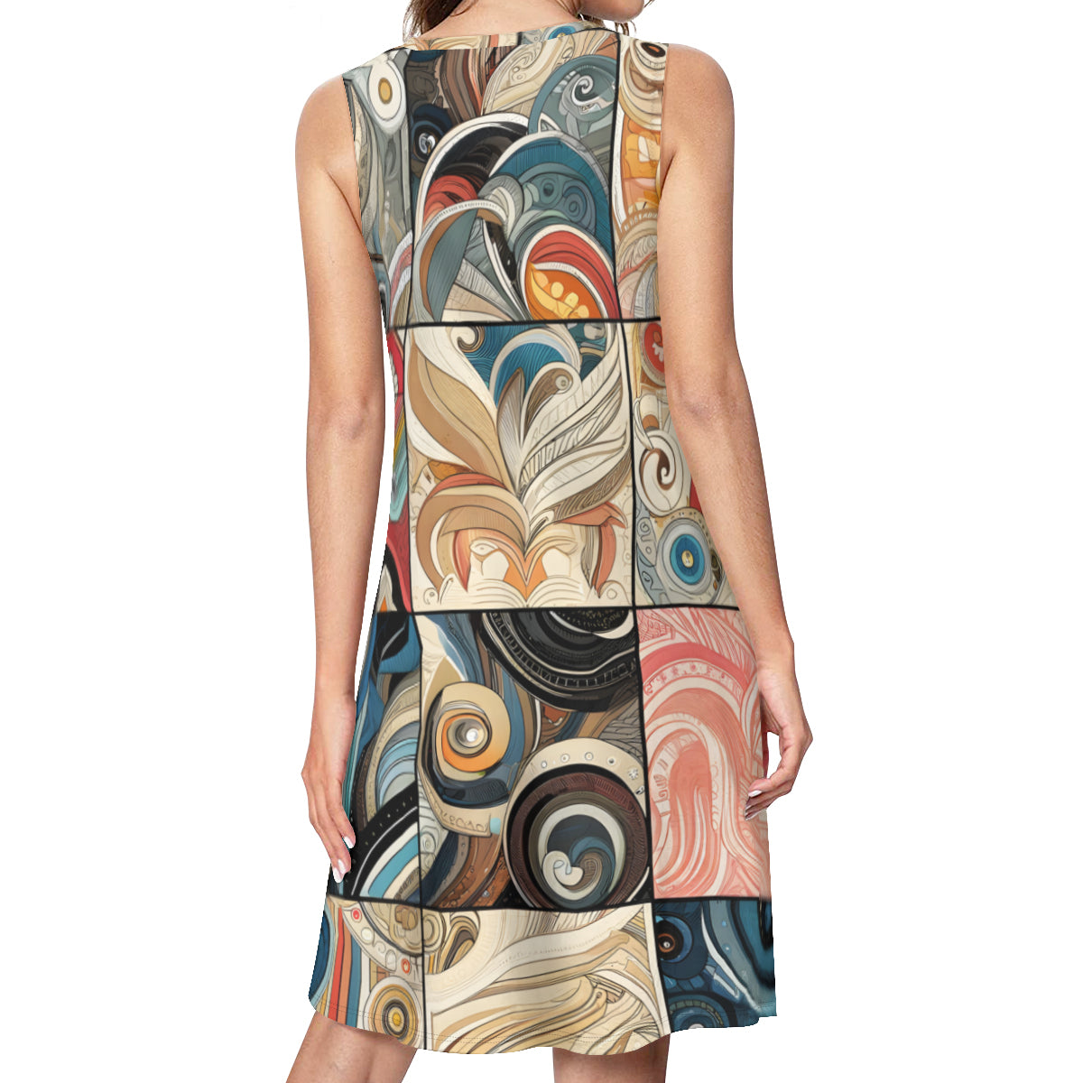 Abstract Women's Casual Dress | Polyester
