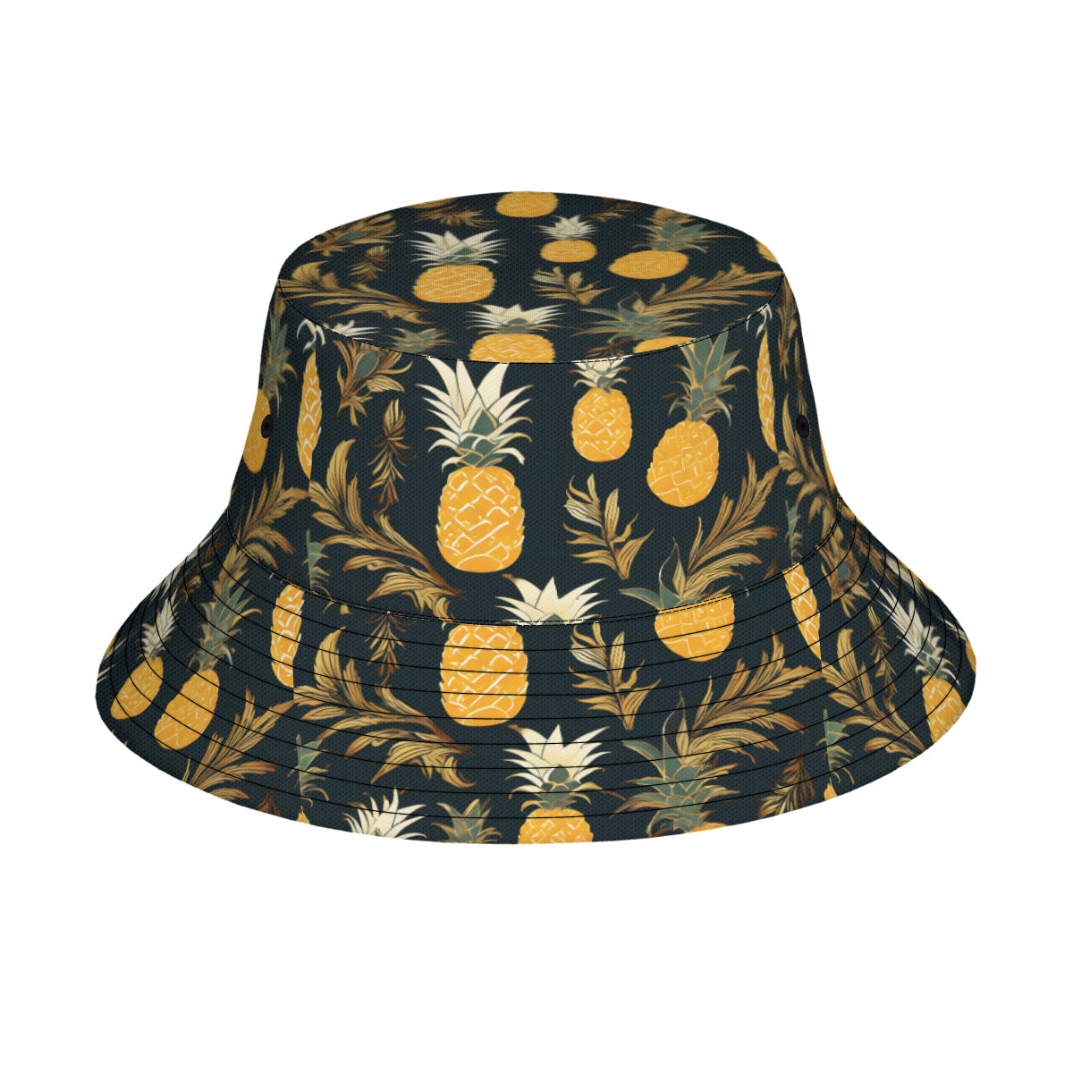 Golden Pineapple Double-Sided Unisex Polyester Bucket Hat