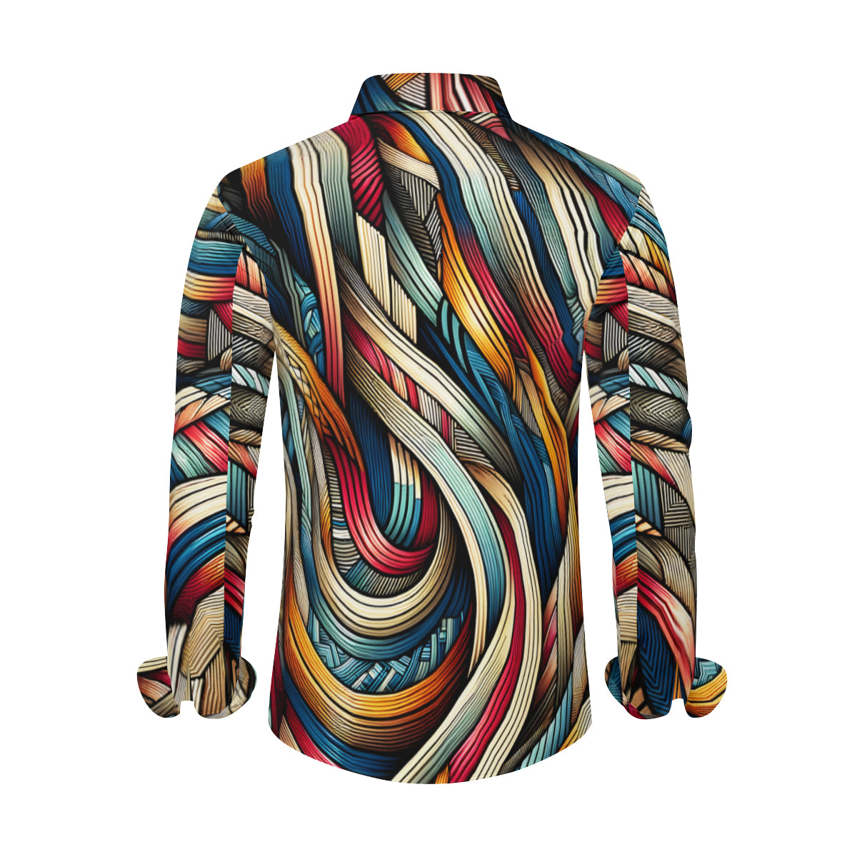 Abstract Men's Classic Long-Sleeved Shirt | Polyester