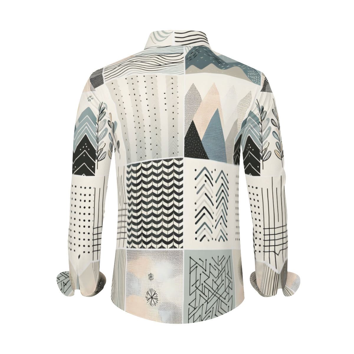 Minimalistic Abstract Long Sleeves Men's Shirt