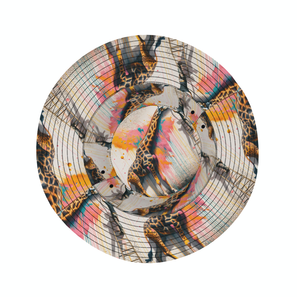 Giraffe Painting Double-Sided Unisex Polyester Bucket Hat