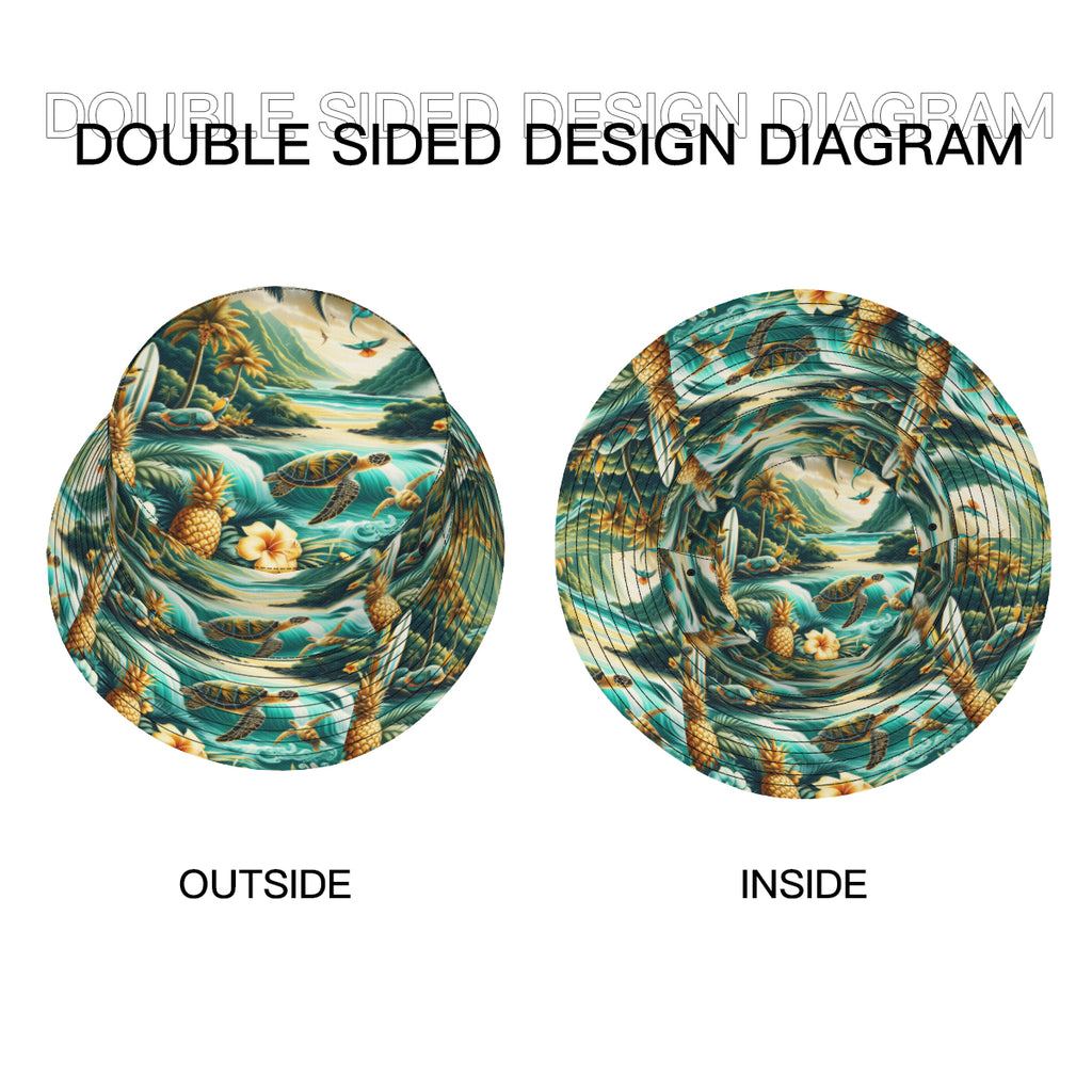 Sea World Double-Sided Unisex Polyester Bucket Hat