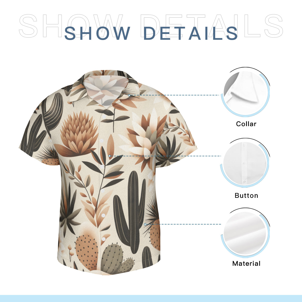Minimalistic Floral Short Sleeves Men's Shirt