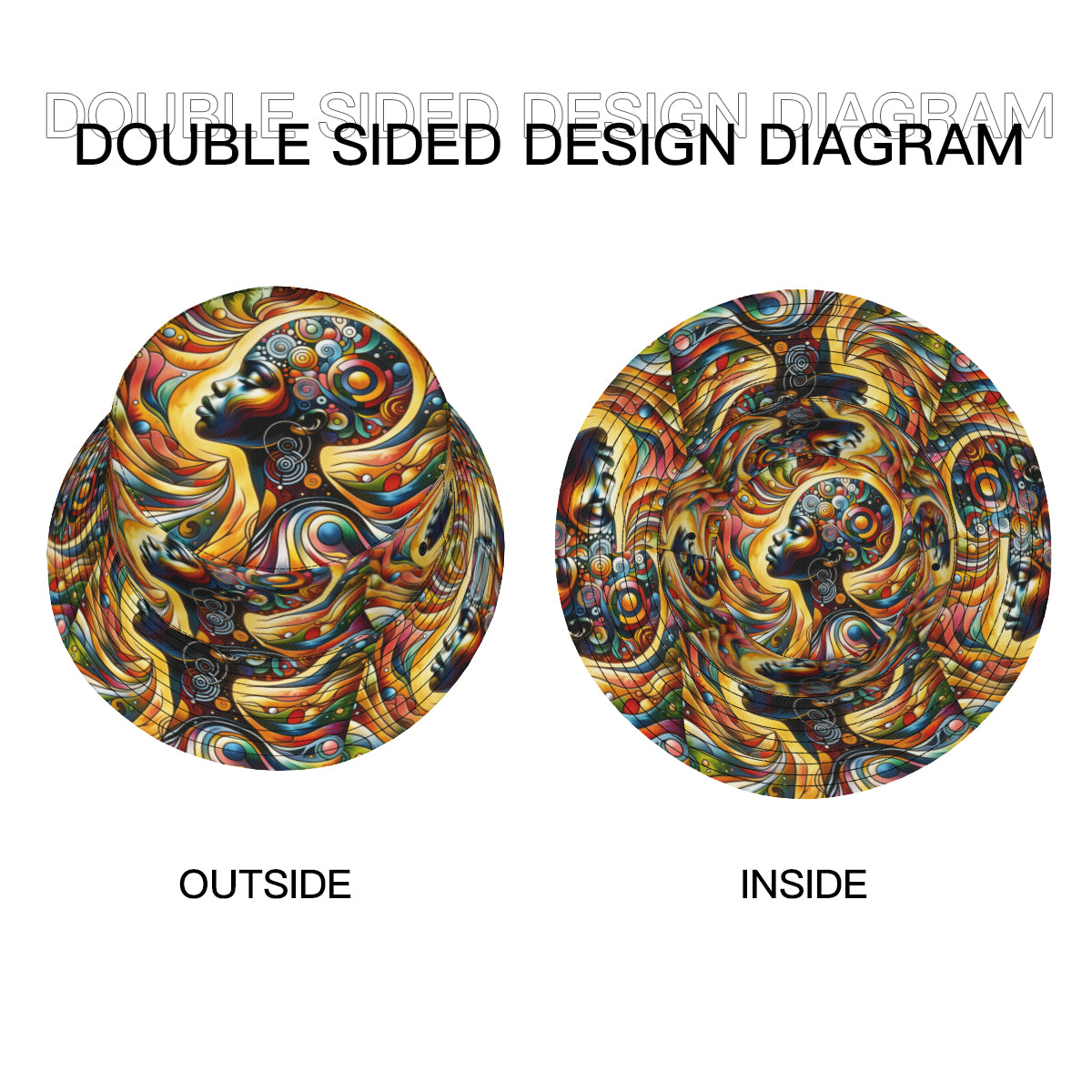 Afrocentric Double-Sided Unisex Polyester Bucket Hat