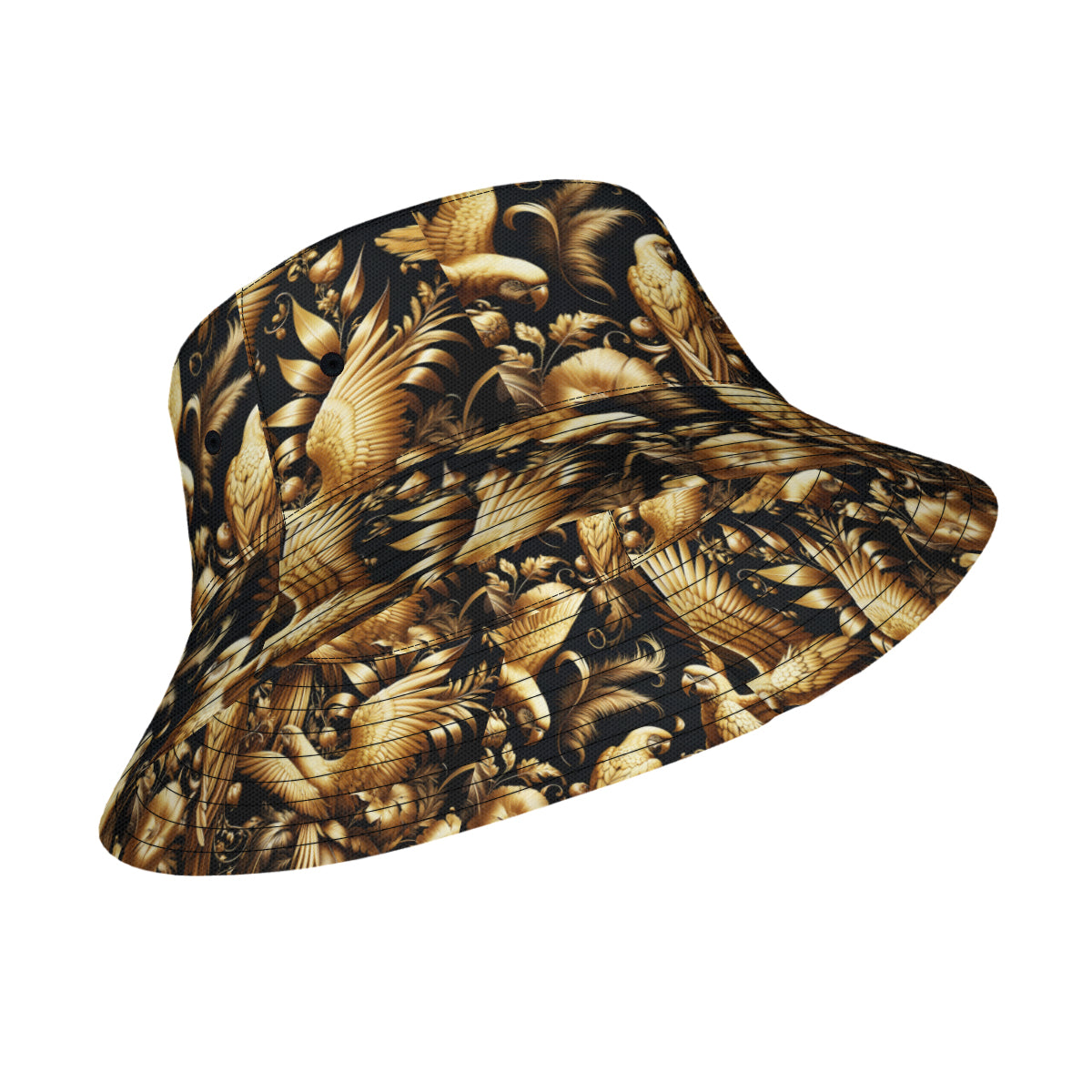 Golden Parrots Double-Sided Unisex Polyester Bucket Hat