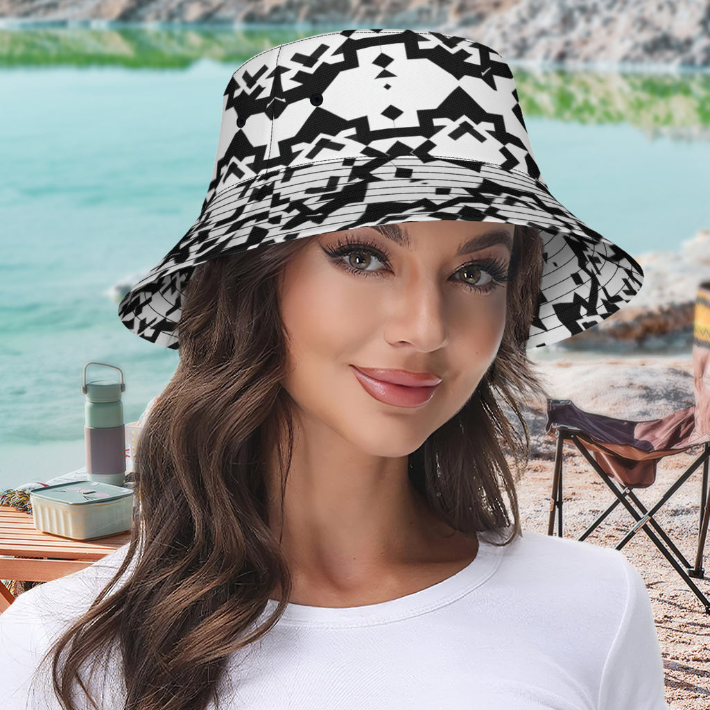 Black And White Double-Sided Unisex Polyester Bucket Hat