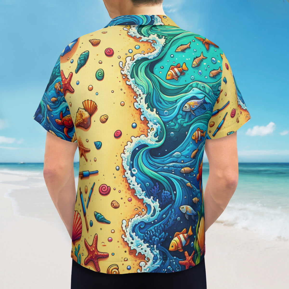 Ocean And Beach Short Sleeves Men's Shirt