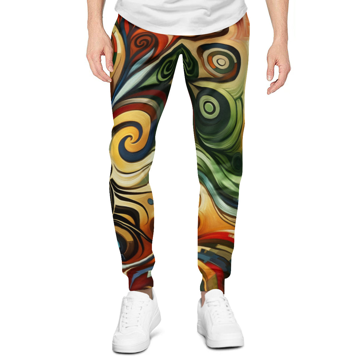 Swirling Design Men's Adult Hoodie Set (Double-Layer Hood) | Health Fabric