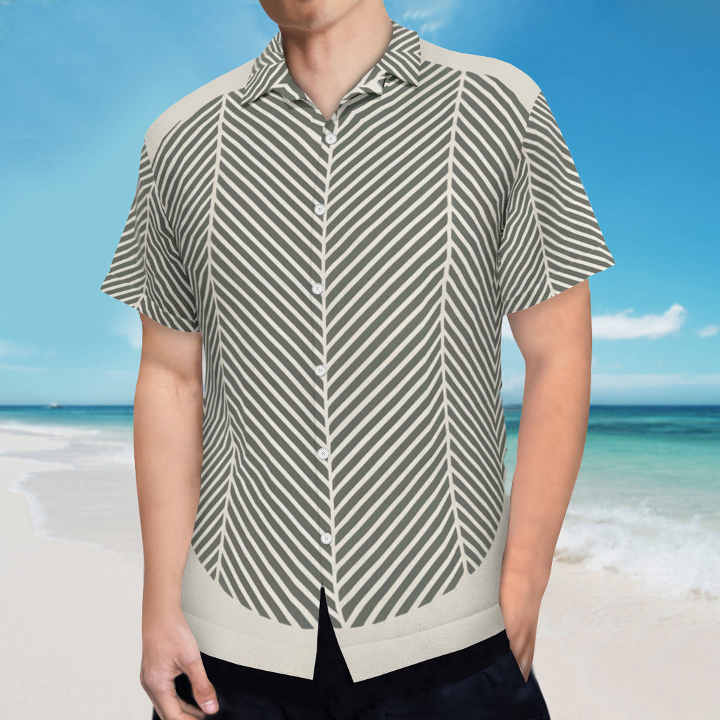 Minimalistic Geometric Short Sleeves Men's Shirt