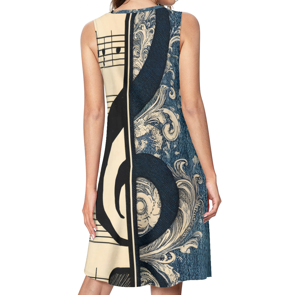Musical Denim Women's Casual Dress | Polyester