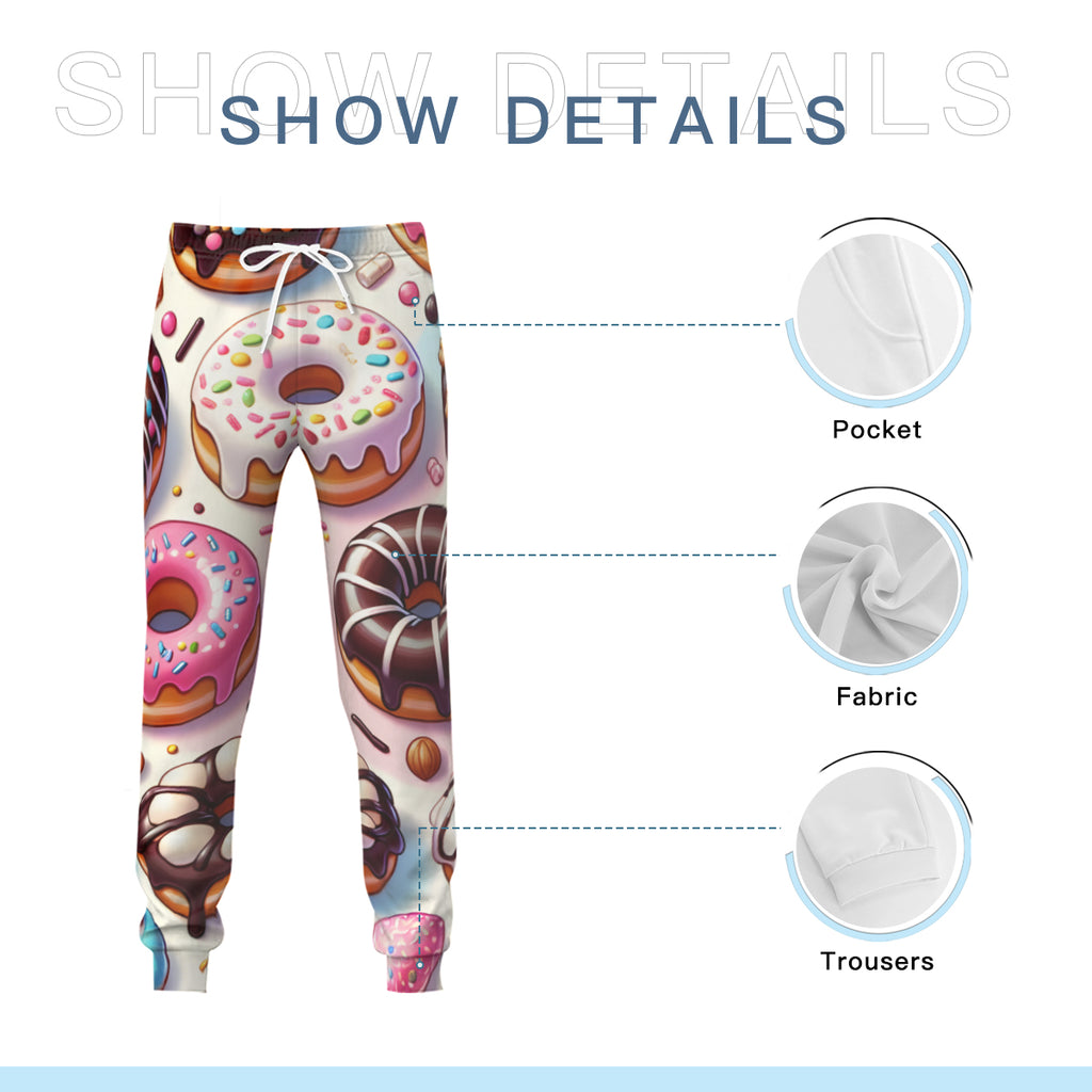 Donut Men's Adult Hoodie Set (Double-Layer Hood) | Health Fabric